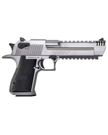 Magnum Research DE50SRMB Desert Eagle Mark XIX 50 AE 6" with Muzzle Brake 7+1 Overall Stainless Steel Black Rubber Grip