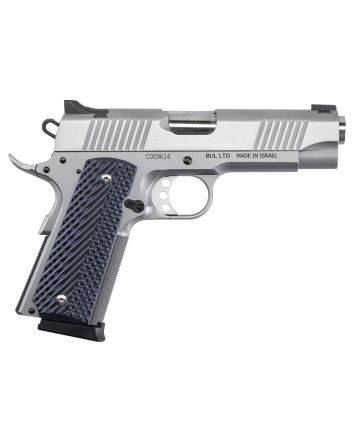 Magnum Research DE1911CSS 1911C45 ACP 8+1, 4.30" Stainless Steel Bull Barrel, Matte Stainless Steel Serrated Slide &amp; Frame w/Beavertail, Black/Gray G10 Grip, Grip Safety, Right Hand