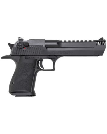 Magnum Research DE50IMB Desert Eagle Mark XIX 50 AE 6" with Muzzle Brake 7+1 Matte Black Carbon Steel Frame &amp; Slide Black Rubber Grip
