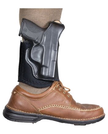DeSantis Gunhide 014PCX7Z0 Die Hard RigAnkle Black Leather/Sheepskin Ankle Fits S&amp;W M&amp;P Shield 9/40 Right Hand