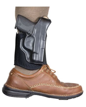 DeSantis Gunhide 014PCU7Z0 Die Hard RigAnkle Black Leather/Sheepskin Fits S&amp;W Bodyguard 380 Right Hand