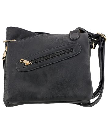 Bulldog BDP030 Cross Body Purse w/Holster Black Leather for Small Autos &amp; Revolvers Ambidextrous Hand