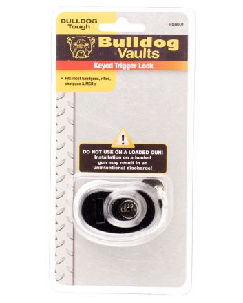 Bulldog BD8001 Trigger LockOpen With Key Black Metal Firearm Fit- Handgun/Rifle/Shotgun