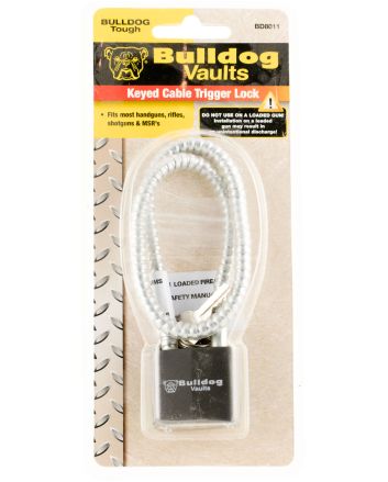 Bulldog BD8011 Trigger Lock Cable Open With Key Metal Firearm Fit- Handgun/Rifle/Shotgun