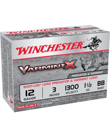 Winchester Ammo X123VBB Varmint X Shot-Lok 12Gauge 3" 1 1/2oz BBShot 10 Per Box/10 Case