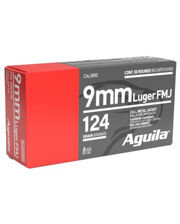 Aguila 1E092110 Target &amp; Range Handgun 9mm Luger 124gr Full Metal Jacket 50 Per Box/20 Case