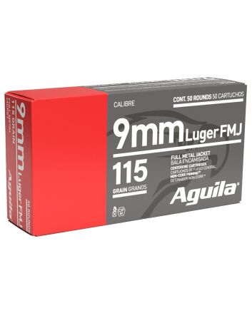 Aguila 1E097704 Target &amp; Range Handgun 9mm Luger 115gr Full Metal Jacket 50 Per Box/20 Case