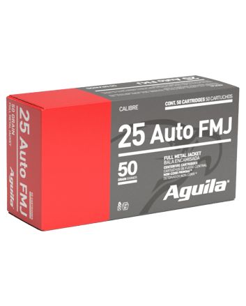 Aguila 1E252110 Target &amp; Range Handgun 25ACP 50gr Full Metal Jacket 50 Per Box/20 Case
