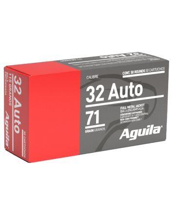 Aguila 1E322110 Target &amp; Range Handgun 32ACP 71gr Full Metal Jacket 50 Per Box/20 Case