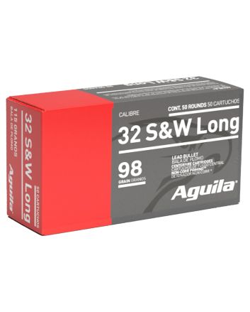 Aguila 1E322340 Target &amp; Range Handgun 32S&amp;W Long 98gr Lead Round Nose 50 Per Box/20 Case