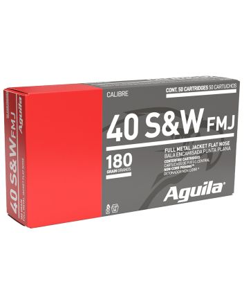 Aguila 1E402110 Target &amp; Range Handgun 40S&amp;W 180gr Full Metal Jacket 50 Per Box/20 Case