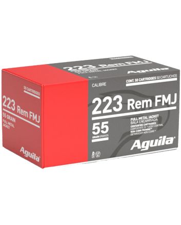Aguila 1E223110 Target &amp; Range Rifle 223Rem 55gr Full Metal Jacket 50 Per Box/20 Case
