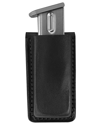 Bianchi 18056 Open Top Mag PouchSingle Black Leather Belt Clip, Belts 1.75" Wide Compatible w/Glock 17/19/22/23/30/S&amp;W 9/40F/M&amp;P 9/40