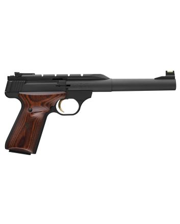 Browning 051499490 Buck Mark Hunter 22 LR 10+1 7.25" Tapered Bull Barrel, Matte Black Optic Ready/Serrated Steel Slide, Matte Black Aluminum Frame, Laminate Cocobolo Grips