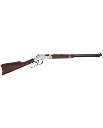 Henry H004SEV Silver EagleFull Size 17 HMR 11+1 20" Blued Octagon Barrel, Nickel-Plated Steel Receiver, American Walnut Stock Right Hand