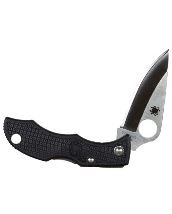 SpydercoLadybug 31.94" Folding Clip Point Plain VG-10 Stainless Steel Blade FRN Black Handle