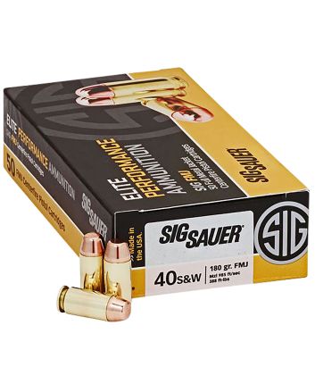 Sig Sauer E40SB250 Elite Ball40S&amp;W 180gr Full Metal Jacket 50 Per Box/20 Case