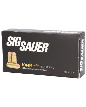 Sig Sauer E10MB150 Elite Ball10mmAuto 180gr Full Metal Jacket 50 Per Box/20 Case