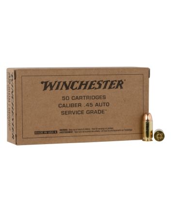 Winchester Ammo SG45W USA Service Grade 45ACP 230gr Full Metal Jacket 50 Per Box/10 Case