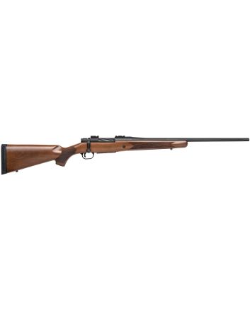Mossberg 27841 PatriotFull Size 22-250 Rem 5+1 22" Matte Blued Fluted Barrel, Drilled &amp; Tapped Matte Blued Stainless Steel Receiver, Walnut Fixed Stock, Right Hand