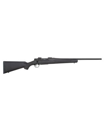 Mossberg 27851 PatriotFull Size 7mm-08 Rem 4+1 22" Matte Blued Fluted Barrel, Drilled &amp; Tapped Matte Blued Stainless Steel Receiver, Black Fixed Synthetic Stock, Right Hand