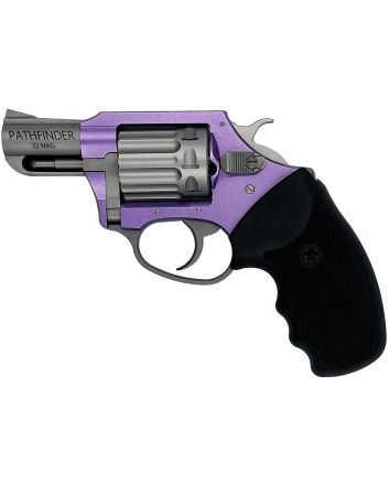 Charter Arms 52340 Pathfinder Lavender Lady Small Frame 22 WMR 8rd 2" Stainless Steel Barrel, Lavender Aluminum Frame, Stainless Cylinder, Black Finger Grooved Rubber Grip, Exposed Hammer