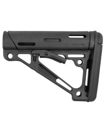 Hogue 15050 OverMolded Collapsible Buttstock Black OverMolded Rubber Black for AR15, M16, M4 with Commercial Tube (Tube Not Included)