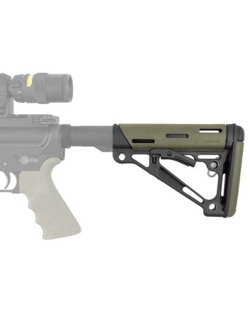 Hogue 15240 OverMolded Collapsible Buttstock OD Green OverMolded Rubber Black Synthetic AR-15, M16, M4