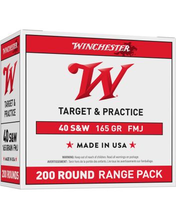 Winchester Ammo USA40W USA Range Pack 40S&amp;W 165gr Full Metal Jacket 200 Per Box/3 Case