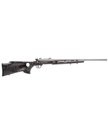 Savage Arms 96972 B.MAG Target Full Size 17 WSM 8+1 22" Matte Stainless Heavy Barrel, Matte Drilled &amp; Tapped Stainless Steel Receiver, Matte Gray Thumbhole Laminate Stock, Right Hand