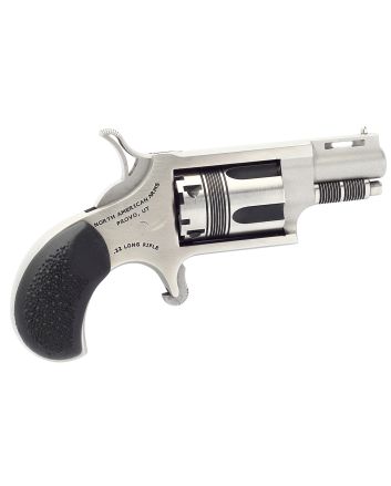 North American Arms 22LRTW Wasp22 LR 5rd rd 1.13" Stainless Vent Rib Steel Barrel, Matte Stainless Steel Frame, Stainless Cylinder, Exclusive Black Pebbled Rubber Grips