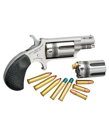 North American Arms 22MSCTW Wasp22 LR or 22 WMR 5 rd 1.13" Vent Rib Barrel, Overall Stainless Steel Finish, Black Pebbled Texture Rubber Grip Includes Cylinder