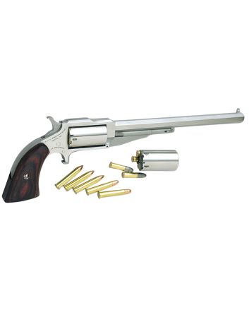 North American Arms 18606C Earl Hogleg *CA Compliant 22 LR/22 Mag 5 Shot 6" Satin Steel Barrel &amp; Frame/Stainless Cylinder/Rosewood Boot Grips