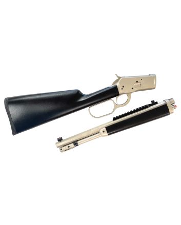 Taylors &amp; Company 220081 1892 Alaskan Take-Down 44 Rem Mag Caliber with 7+1 Capacity, 16" Barrel, Matte Chrome Metal Finish &amp; SoftTouch Black Synthetic Stock Right Hand (Full Size)