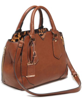 Bulldog BDP024 Satchel Purse w/Holster Chestnut Leather for Small Autos &amp; Revolvers Ambidextrous Hand