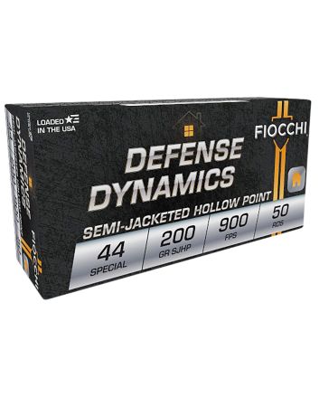 Fiocchi 44SA500 Defense Dynamics44S&amp;WSpl 200gr Semi Jacketed Hollow Point 50 Per Box/10 Case