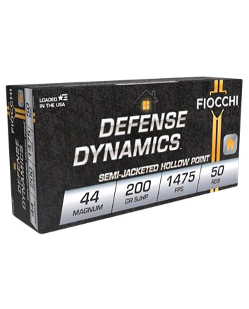 Fiocchi 44B500 Defense Dynamics44RemMag 200gr Semi Jacketed Hollow Point 50 Per Box/10 Case
