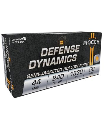Fiocchi 44D500 Defense Dynamics44RemMag 240gr Jacketed Hollow Point 50 Per Box/10 Case