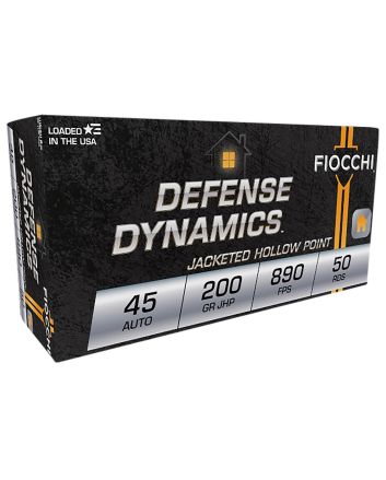 Fiocchi 45B500 Defense Dynamics45ACP 200gr Jacketed Hollow Point 50 Per Box/10 Case