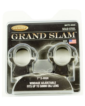 Weaver Mounts 49320 Grand Slam Windage AdjustableMatte Black 1" Extra High
