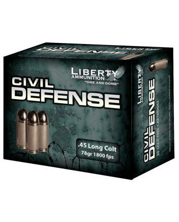 Liberty Ammunition LACD45031 Civil Defense45Colt 78gr Lead Free Fragmenting Hollow Point 20 Per Box/50 Case