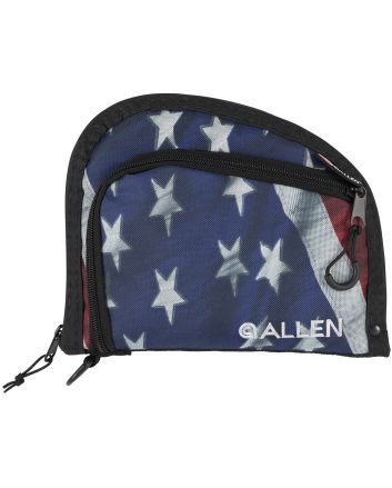 Allen 7719 Victory Auto Fit Handgun Case USA Flag Endura w/Black Trim, 1-Pocket, Knit Lining, Foam Padding &amp; Lockable Zippers 9" x 7" Interior Dimensions