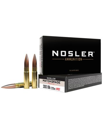 Nosler 51275 Match Grade300Blackout 220gr Custom Competition Hollow Point Boat Tail 20 Per Box/20 Case