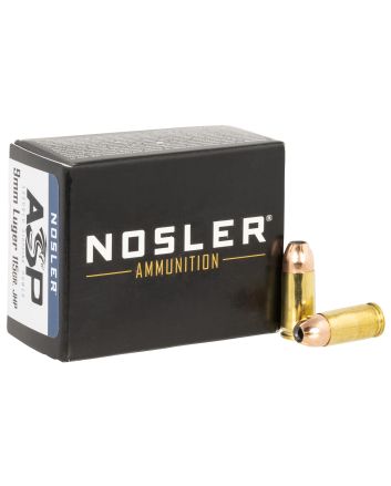 Nosler 51285 Assured Stopping Power Handgun 9mmLuger 115gr Jacketed Hollow Point 20 Per Box/20 Case