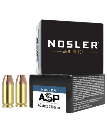 Nosler 51277 Assured Stopping Power Handgun 45ACP 230gr Jacketed Hollow Point 20 Per Box/20 Case