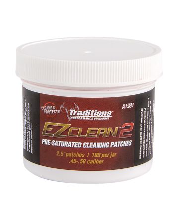Traditions A1931 EZ Clean 2 Cleaning Patches Multiple .45 .54 Cal 100 Per Jar