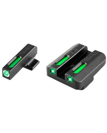 TruGlo TG13FN1A TFXBlack | Green Tritium &amp; Fiber Optic White Outline Front Sight Green Tritium &amp; Fiber Optic Rear Sight