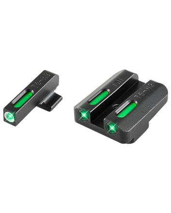 TruGlo TG13FN2A TFXBlack | Green Tritium &amp; Fiber Optic White Outline Front Sight Green Tritium &amp; Fiber Optic Rear Sight
