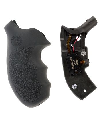 Hogue 60080 OverMolded Red Laser Enhanced Monogrip Black Smith &amp; Wesson J-Frame Round Butt (Standard Full Size)