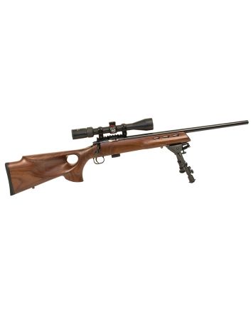 Crickett KSA20030 Model 722 Varmint Package Youth 22 LR 7+1 20" Blued Bull Barrel, Blued Steel Receiver, Fixed Thumbhole Walnut Stock, Includes Simmons 3-9x40mm Scope, Bipod, Case &amp; Scope Rings